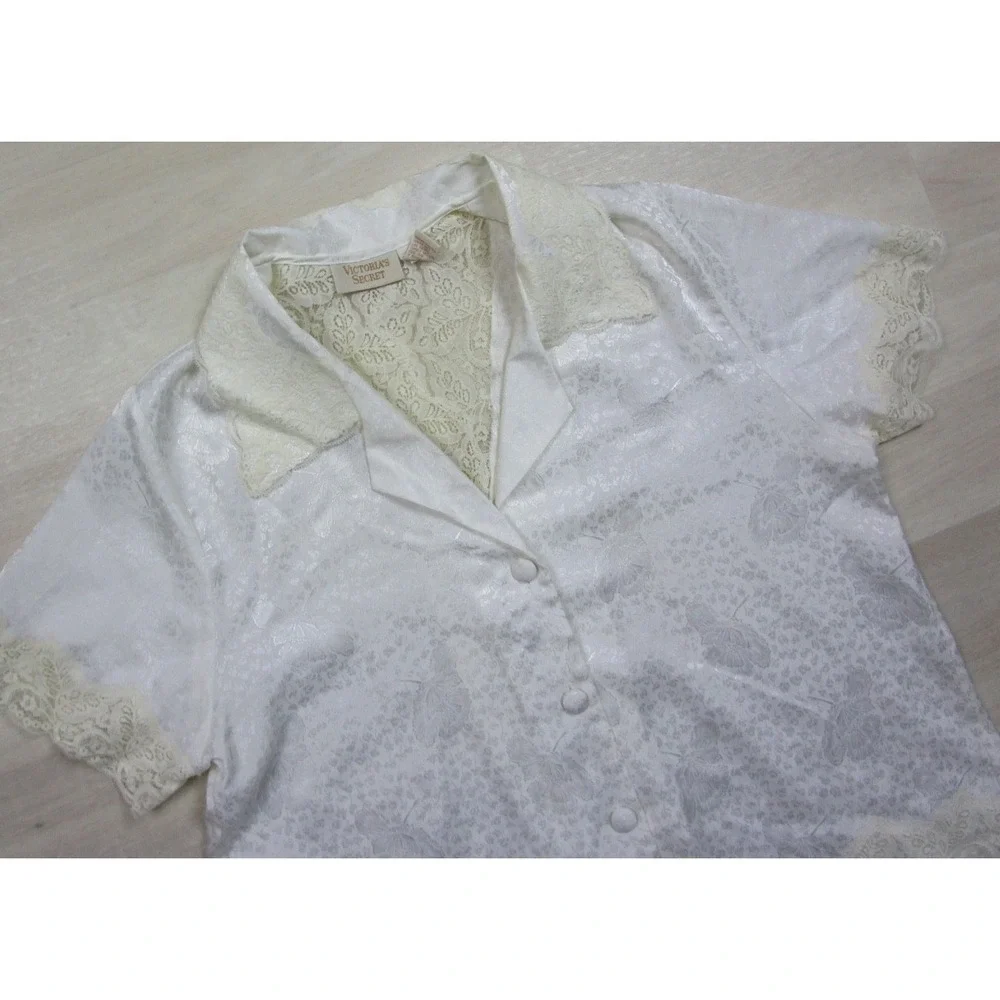 Vintage 80s Victoria's Secret Gold Label Pajama Set Size (M)‎ Wide Leg Bridal